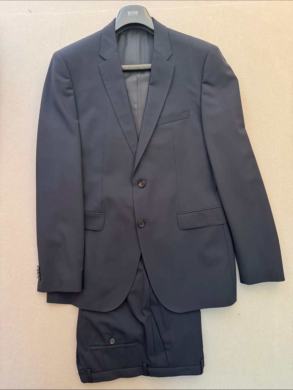 Hugo Boss Jam75 Sharp3 Suit 42L Navy Yellowjackets Wardrobe